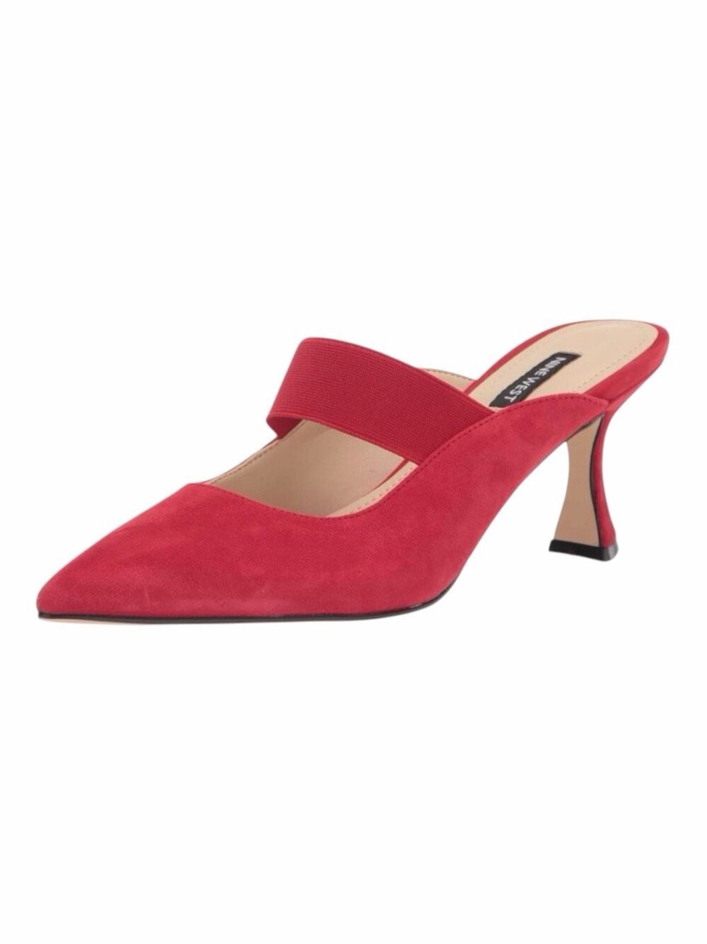 NINE WEST Watchit Red Suede Pointed Toe Mary Jane Mule Pumps Women’s 9.5